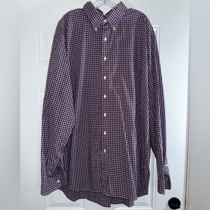 Ralph Lauren Men's Blue and Red Checkered Button Down Shirt Big and Tall 2XLT